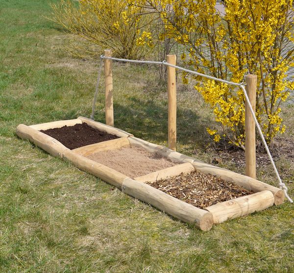 hochbeet, Holzbeet, Garten, Drei-Felder-Beet, Mulch, Beetboden