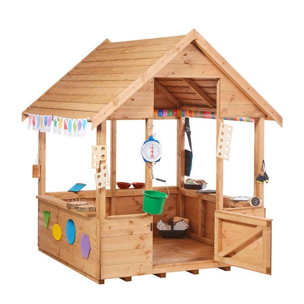 -Holzhaus, Puppenhaus, Waschstand, Holzspielhaus, Kinderwerkbank