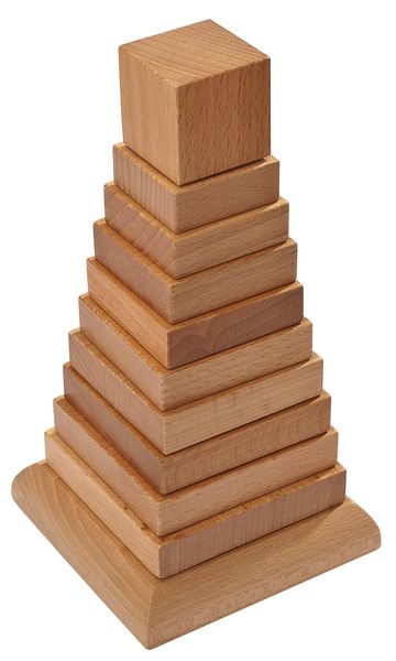 Holzspielzeug, Turmstaapel, Holzblocke, Aufbaukasten, Naturholz