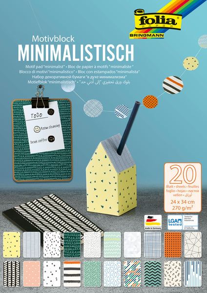FOLIA Motivblock minimalistisch, 24 x 34 cm, 20 Bogen