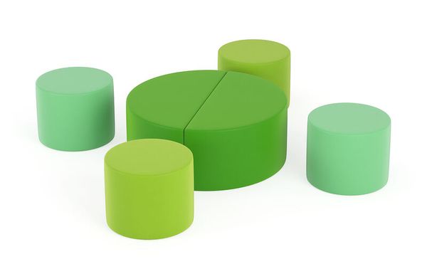 KITAEINKAUF Sitzpouf-Set, 6-teilig, Sitzhöhe 26 cm, Farbkombination wählbar