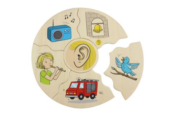 Humanico 5 Sinne, 30 Holz-Puzzleteile, ab 4 Jahre Humanico 5 Sinne, 30 Holz-Puzzleteile, ab 4 Jahre