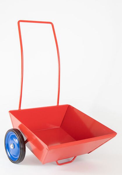 wheelbarrow, gartenwerkzeug, rot, metallbehälter, zwei räder