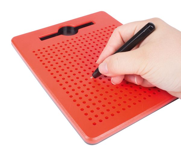  Drawing tablet,  perforated surface,  red,  handheld pen,  writing pad