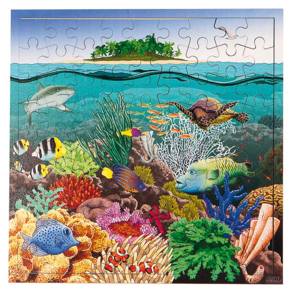 ROLF EDUCATION Interaktives Puzzle Korallensee, 81 Teile, Holz, ab 4 Jahre