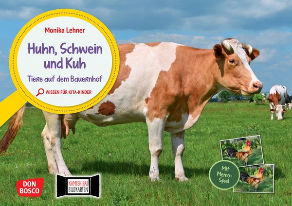 Kamishibai Bildkarten und Memospiel  - Huhn, Schwein und Kuh. Tiere auf dem Bauernhof Kamishibai Bildkarten und Memospiel  - Huhn, Schwein und Kuh. Tiere auf dem Bauernhof