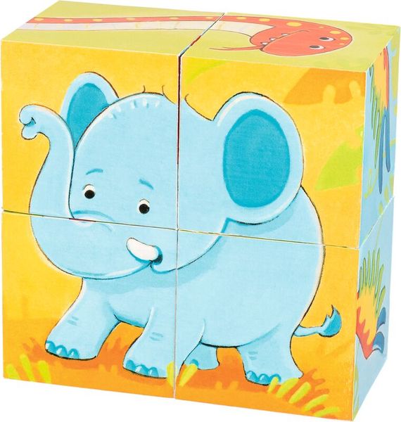 GOKI Würfelpuzzle 4er-Set, ab 3 Jahre