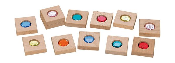 Holzrahmen, Holzbox, Farbstone, Farbstein, Kugelsteine