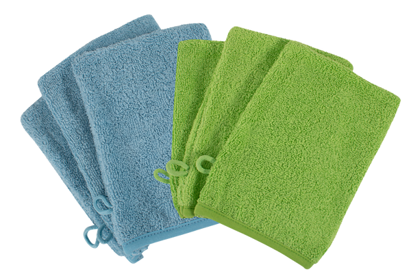 KITAEINKAUF Waschhandschuh 3er Pack, 15 x 20 cm, 100% Baumwolle, Farbe wählbar