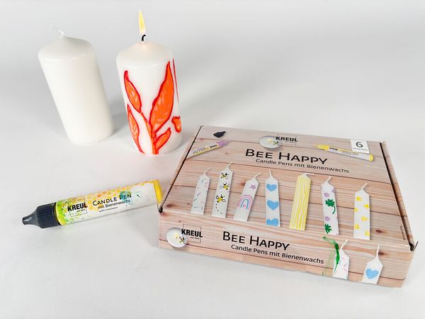 Kerzenpen, Bee Happy, Wachs-Kunst, Kerzen-Set, Dekorationsstifte