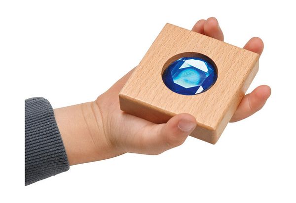 Holzblock, blauer Edelstein, handschmeichelnd, handgehalten, geschenkbox?