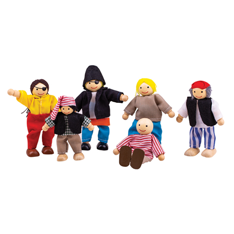 Biegepuppen Piraten, 6 Stück, 12 cm hoch (SONDERANGEBOT)