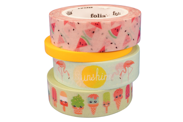 FOLIA Washi Tape, Motiv Tropical, 4er Set