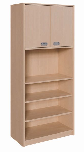 Schrank, 2 Türen oben, 3 Einlegeböden unten, ohne Mittelwand (B/H: 78 x 180 cm)