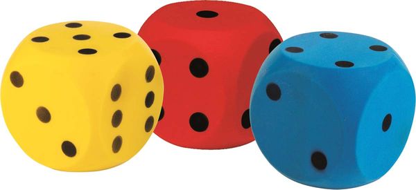 Würfel, Würfel-Set, Würfel aus Kunststoff, Gelb Rot Blau, 6-seitig
