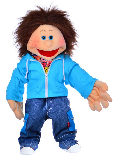 Puppe, Puppenkopf, Haarpuppe, Jeans, Jacke