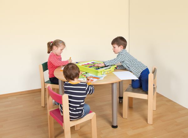 Rundtisch mit Rundrohrfüßen, feststehend