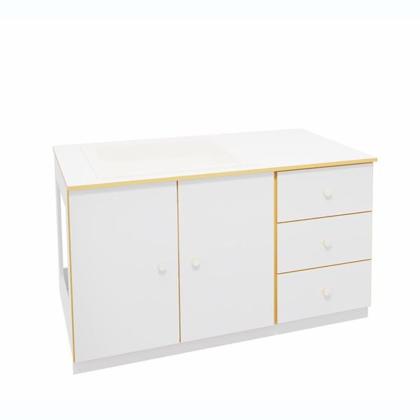 Secured Cabinet, Weißes Schrank, Aufbewahrungseinheit, Drei Schubladen, Sideboard