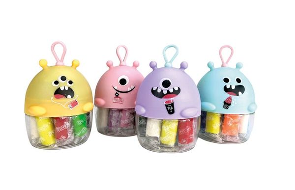 Kinderbuntstifte, Kunststoffdose, Stifthalter, Monstergesicht, Tragetasche