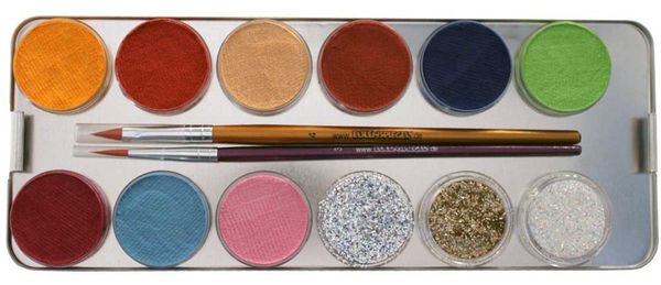 EULENSPIEGEL Schminkpalette 24er Kombi Metall
