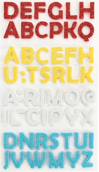 FOLIA Moosgummi Glitter-Buchstaben & Zahlen, 1,5 cm, 500 Stück