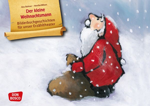 Weihnachtsmann, Schneefall, Winterbild, Illustration, Charakter