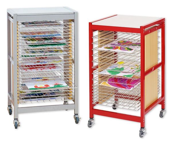 Ausstattung, Teflor, Trommelwagen, Schubladenauszug, Kunstwerkständer