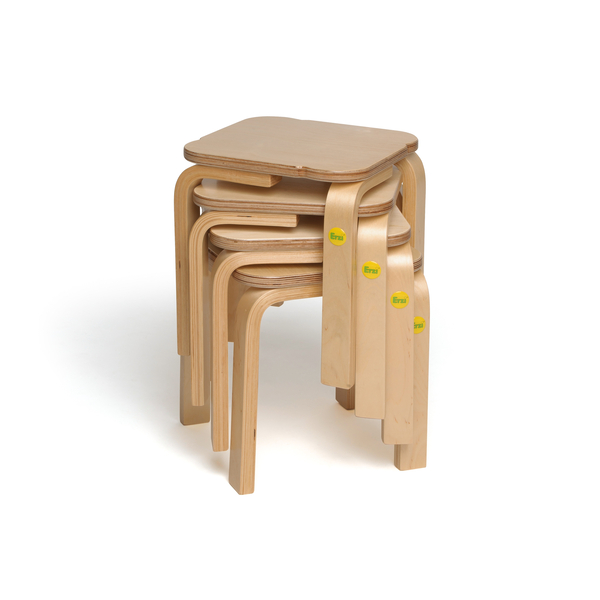Holztisch, Kinderstuhl, Stackbarer Tisch, Hocker, Naturholz