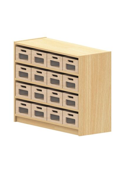 BasicPlus Unterschrank mit 16 Materialkästen, Acrylglasfront, 3 feste Böden, B: 102 cm BasicPlus Unterschrank mit 16 Materialkästen, Acrylglasfront, 3 feste Böden, B: 102 cm