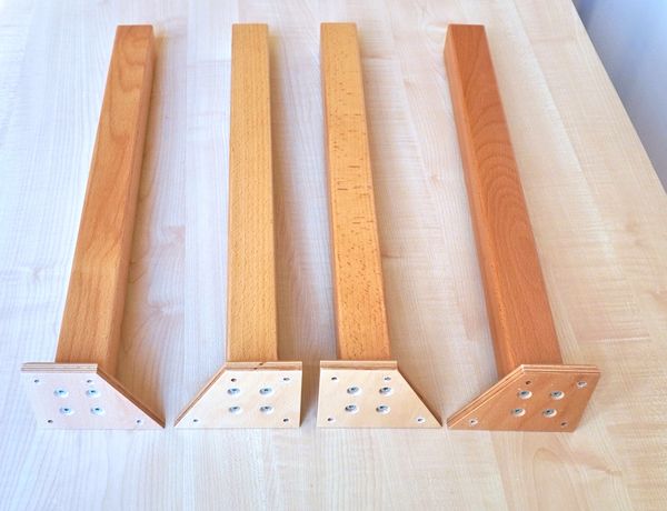 Zargenloser Halbrund-Tisch 120x60 cm, Birke Dekor, Holzbeine Zargenloser Halbrund-Tisch 120x60 cm, Birke Dekor, Holzbeine