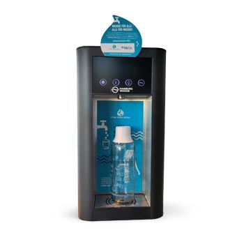 Wasserhahnspender, Trinkwasserspender, Wasserbehälter, Flasche mit Deckel, Spender
