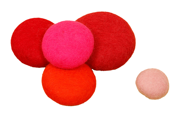 BAUSPIEL Filzkieselstein-Set, 15 Stück in rot, grün und blau BAUSPIEL Filzkieselstein-Set, 15 Stück in rot, grün und blau