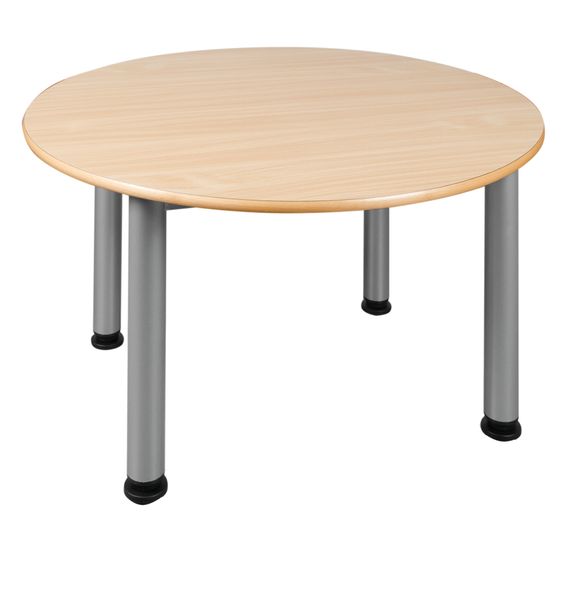 Rundtisch mit Rundrohrfüßen, fahrbar Rundtisch mit Rundrohrfüßen, fahrbar