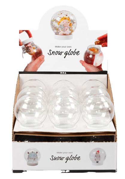 Schneekugel, Glasball, Weihnachtsdeko, klare Kugel, Inhalt des Sets