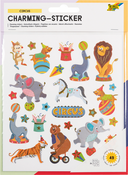 FOLIA Charming Sticker Circus, 245 Sticker, 5 Stück