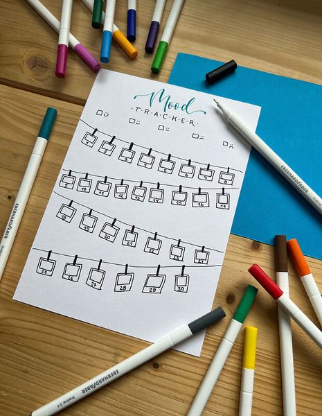 Moodtracker, Tracker, Worksheet, Markers, Stationery