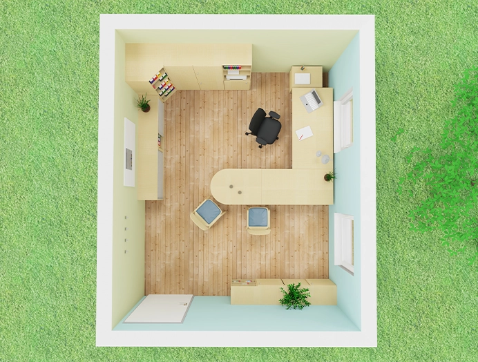 Darstellung eines Leitungraumes von oben