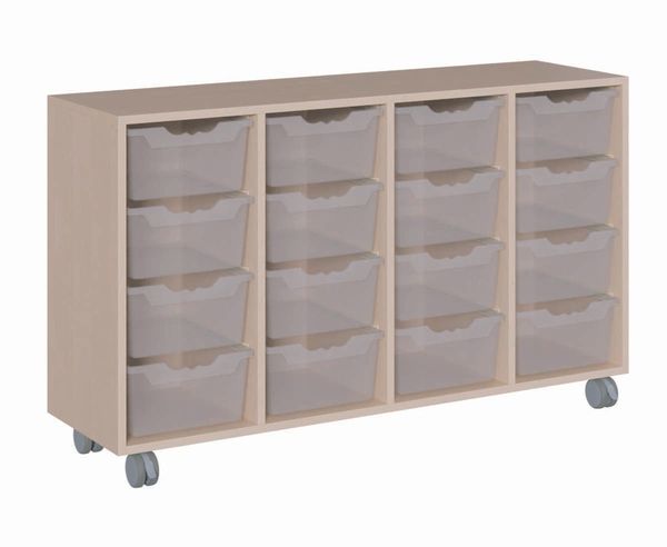 Regal fahrbar mit 16 hohen ErgoTray Boxen (B/H/T: 139 x 82,5 x 40 cm) Regal fahrbar mit 16 hohen ErgoTray Boxen (B/H/T: 139 x 82,5 x 40 cm)