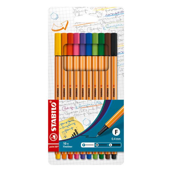 STABILO Fineliner point 88, Grundfarben-Set, 10-teilig STABILO Fineliner point 88, Grundfarben-Set, 10-teilig