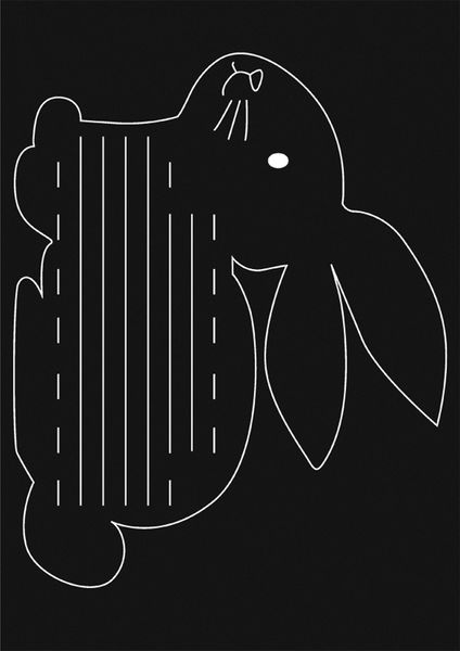 illustration, line drawing, black, white lines, animal shape