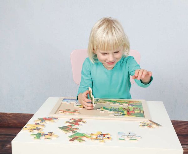 Rahmenpuzzle Tierpark, Holz, 24 Teile, ab 3 Jahre Rahmenpuzzle Tierpark, Holz, 24 Teile, ab 3 Jahre