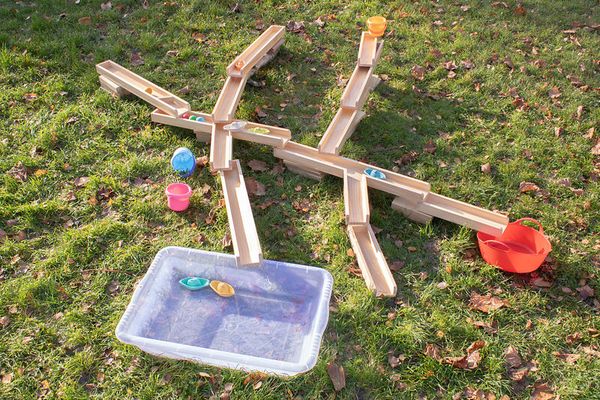 Wasserbahn / Kugelbahn, massives Kiefernholz, 12 Teile, ab 3 Jahre (SONDERANGEBOT)