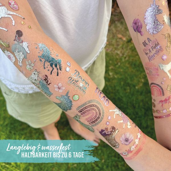  temporäre tattoos,  Glitzer-Tattoo,  Arm-Tattoos,  dekorative Körperkunst,  bunte Designs