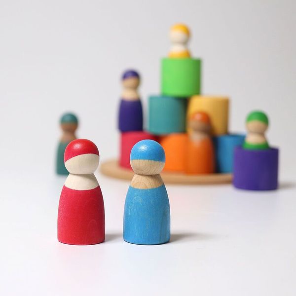 GRIMM´S Regenbogenfreunde mit 7 Holzschälchen, ab 1 Jahr GRIMM´S Regenbogenfreunde mit 7 Holzschälchen, ab 1 Jahr