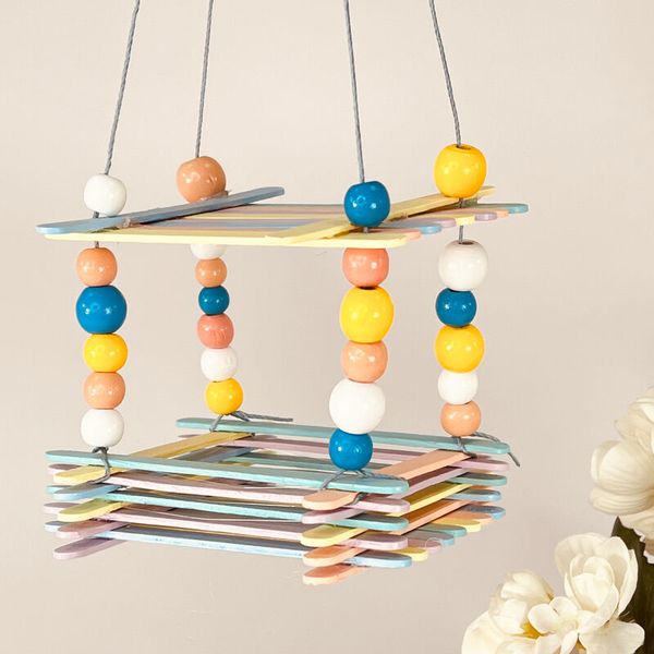 FOLIA Holzstäbchen in Pastellfarben, 114 x 10 mm, 50 Stück