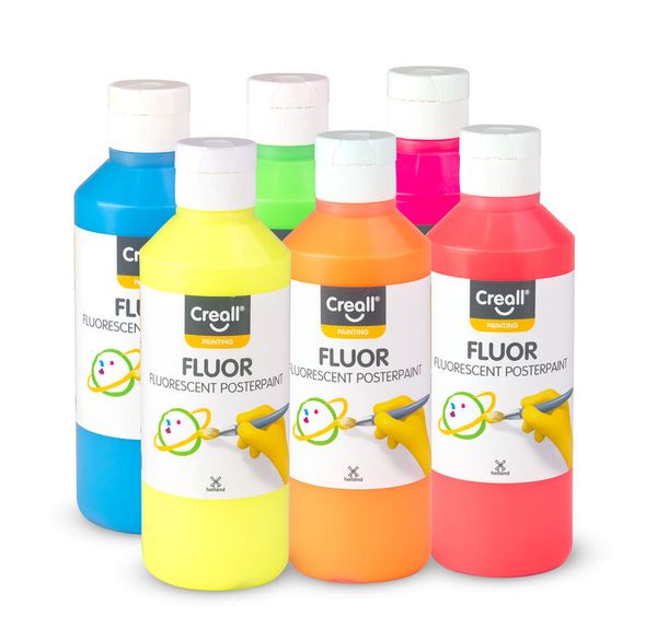 CREALL Fluor-Plakatfarbe, 6 x 250 ml