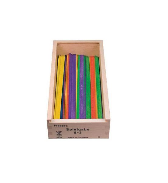 Holzbox, Spieler gab, bunte Stäbe, Holzbox farbig, Spielmaterial