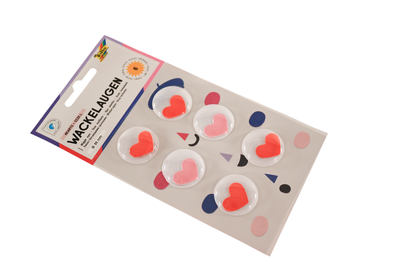 FOLIA Wackelaugen Herz, selbstklebend, 30 mm, 6 Stück FOLIA Wackelaugen Herz, selbstklebend, 30 mm, 6 Stück