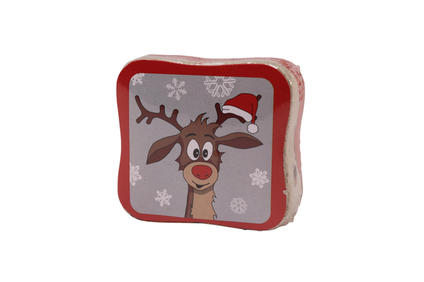 Weihnachts-Schaumstück, Rendier, Schneeflocken, Santa-Mütze, Kuchenaufleger