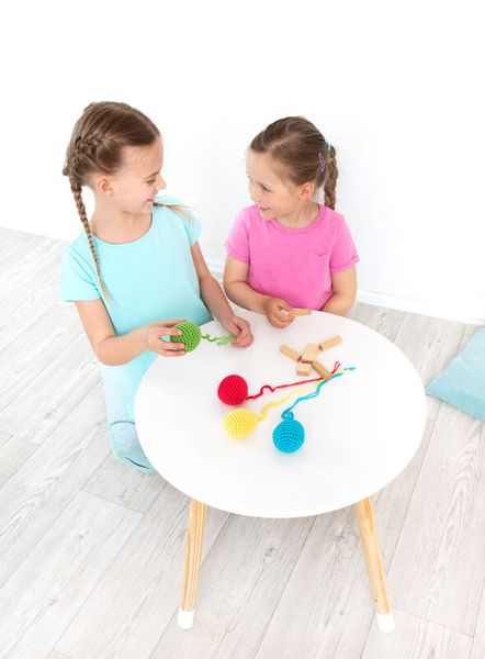 kinder, kids, tisch, garn, basteln